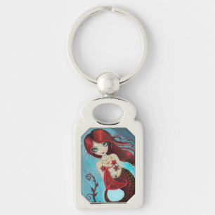 Ruby Big Eye Mermaid Fantasy Art von Molly Harriso Schlüsselanhänger