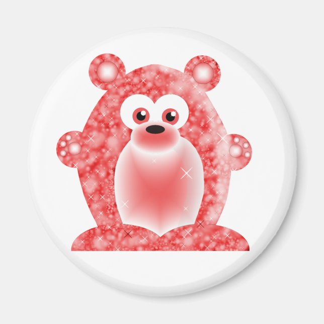 Ruby Birthstone Bear Magnet (Vorne)