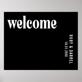 Ruby Black Modern Wedding Poster