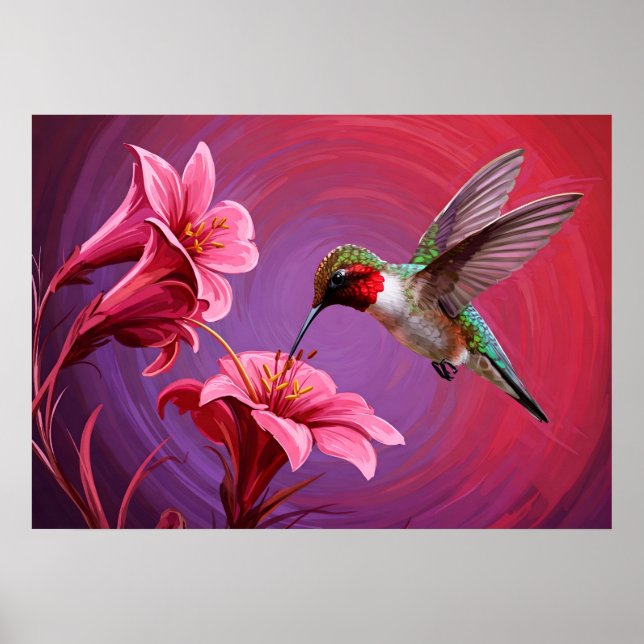 Ruby Bliss: Fütternd Hummingbird Poster (Vorne)