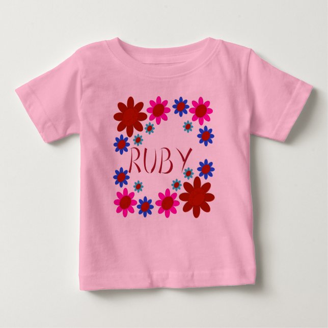 RUBY-Blume Baby T-shirt (Vorderseite)