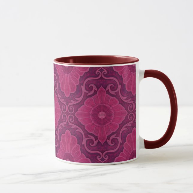 "Ruby Blume" bohemiisches arabesque Muster Tasse (Rechts)