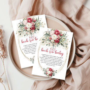 Ruby-Blush-Blumen-Baby-Shower-Buchwunschkarte Begleitkarte