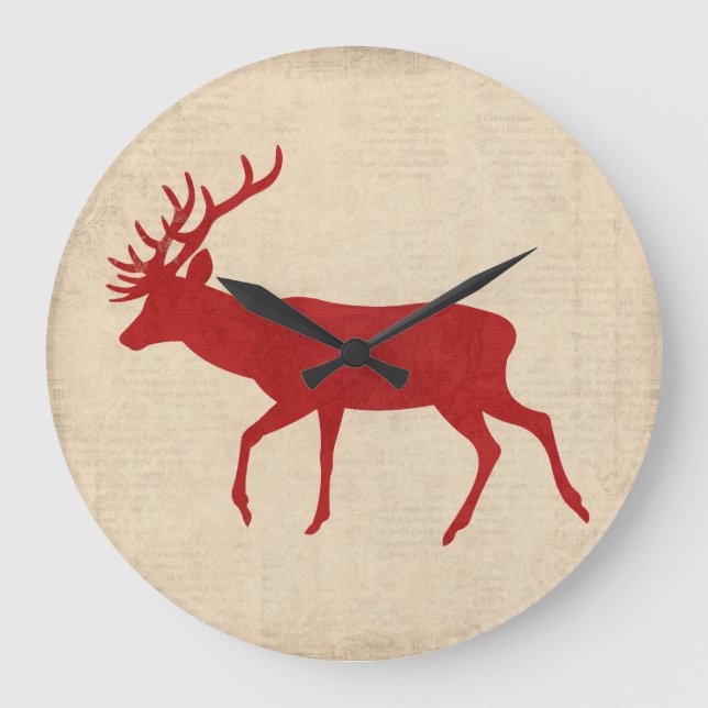 Ruby Buck Silhouette Clock Große Wanduhr (Vorderseite)