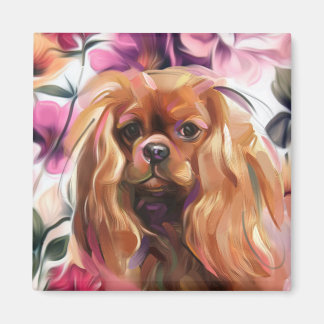 'Ruby' Cavalier chien art aimant