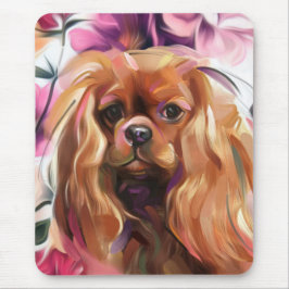 Ruby Cavalier Dog Art Mouse Pad Mousepad