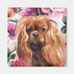 'Ruby' Cavalier Hund Kunst Magnet