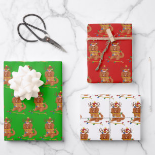 Ruby Cavalier King Charles Christmas Holiday Geschenkpapier Set