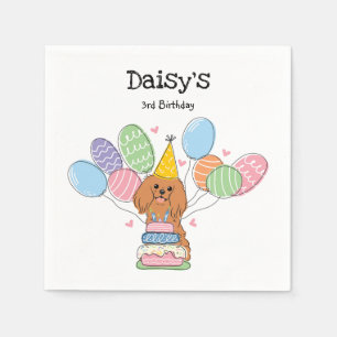 Ruby Cavalier King Charles Spaniel Birthday Paper Serviette