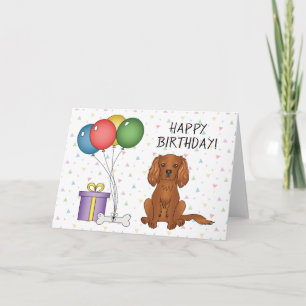 Ruby Cavalier King Charles Spaniel Dog - Geburtsta Karte