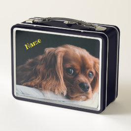 Ruby Cavalier King Charles Spaniel Dog Metall Brotdose