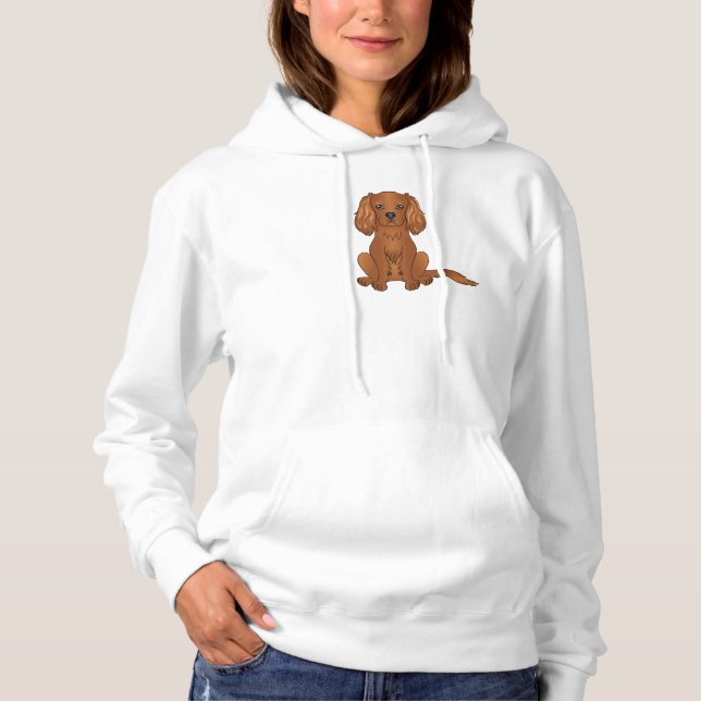 Ruby Cavalier King Charles Spaniel Dog Sitting Hoodie (Vorderseite)