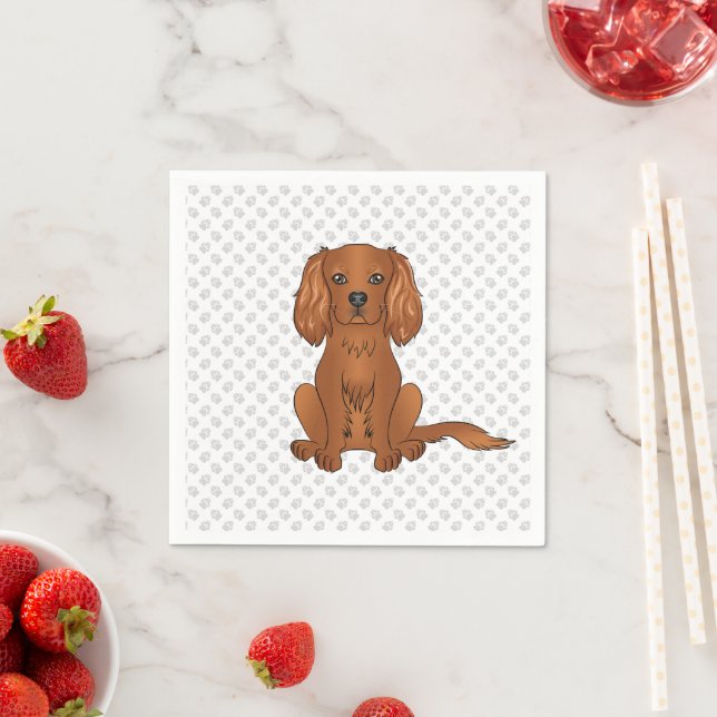 Ruby Cavalier King Charles Spaniel Hund & Pfoten Serviette (Beispiel)