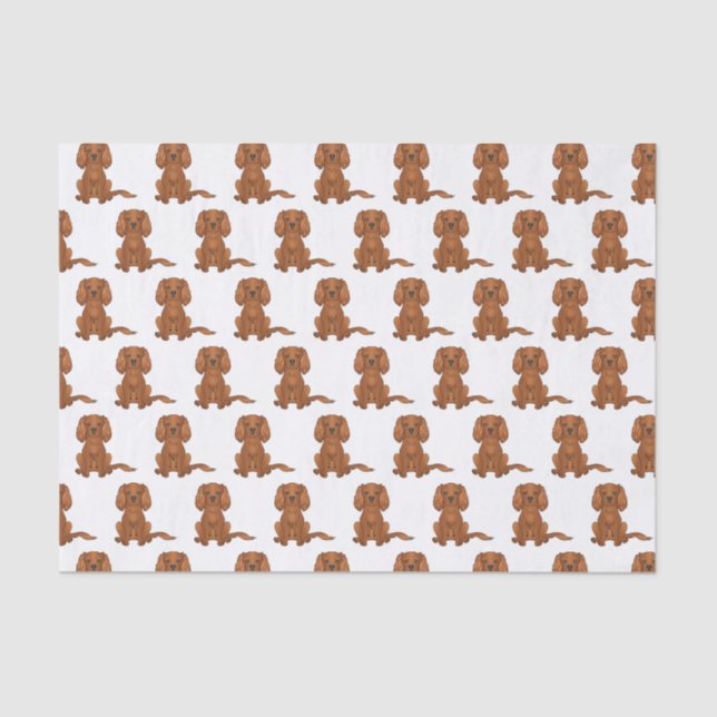 Ruby Cavalier King Charles Spaniel Pattern Seidenpapier (Vorderseite)