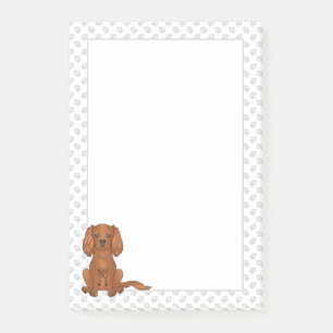 Ruby Cavalier King Charles Spaniel & Pfoten Post-it Klebezettel