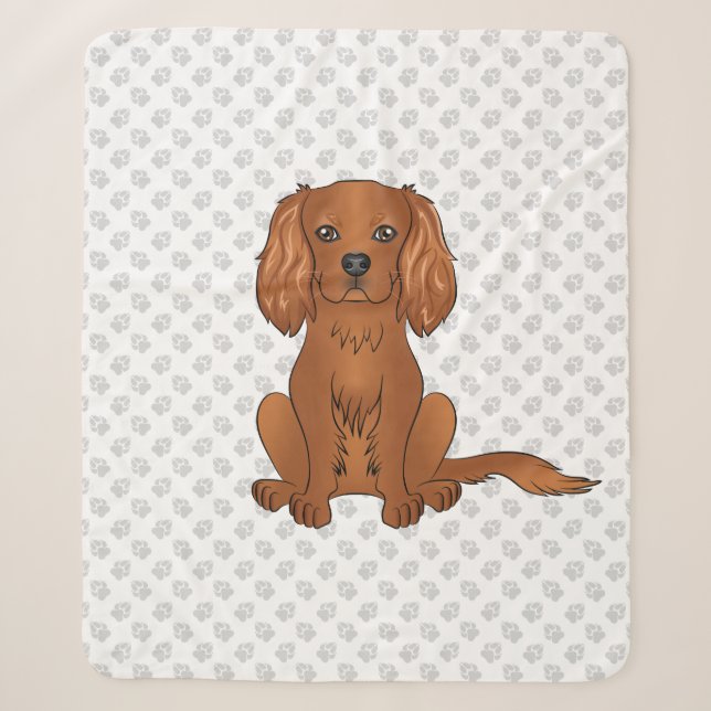 Ruby Cavalier King Charles Spaniel & Pfoten Sherpadecke (Vorderseite)