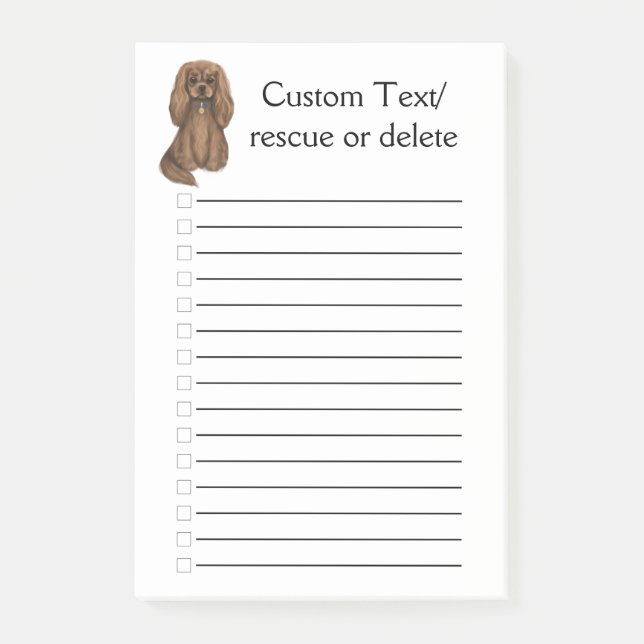 Ruby Cavalier King Charles Spaniel  Post-it Klebezettel (Vorderseite)