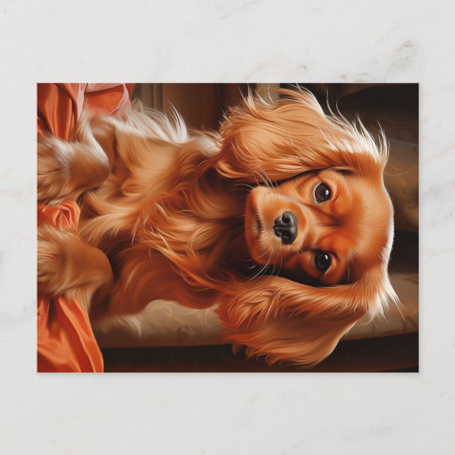 Ruby Cavalier King Charles Spaniel Postkarte (Vorderseite)