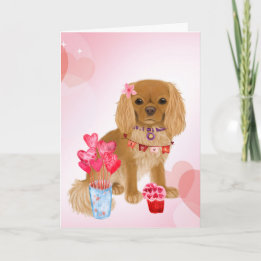 Ruby Cavalier King Charles Spaniel Valentine Karte