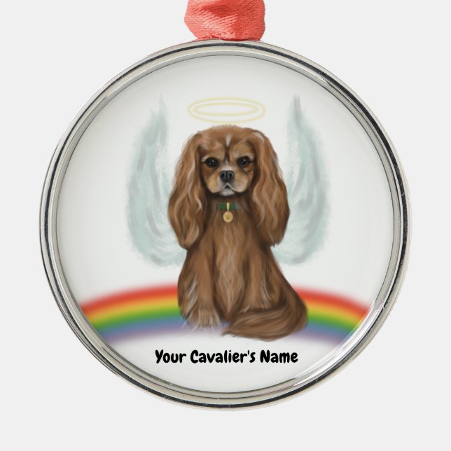 Ruby Cavalier Pet Loss Ornament - individuell eins Aus Metall (Vorne)