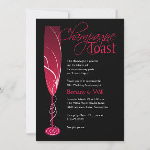 Ruby Champagne Toast Einladung