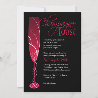 Ruby Champagne Toast Einladung