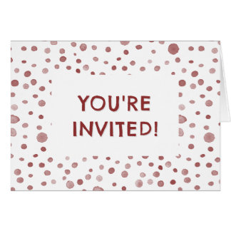 Ruby Confetti Watercolor Dots Birthday Einladung
