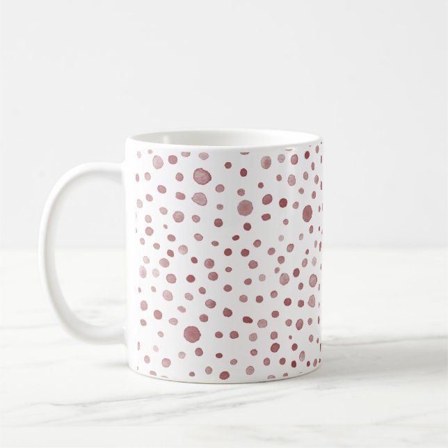 Ruby Confetti Watercolor Dots Classic Tasse (Links)