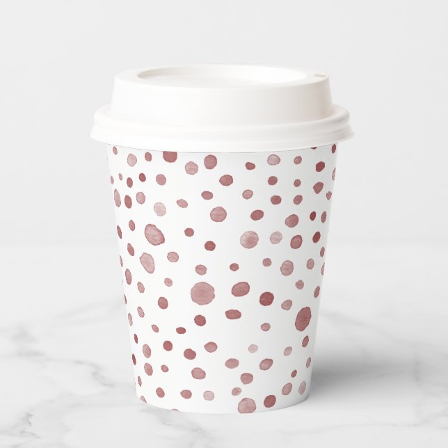 Ruby Confetti Watercolor Dots Paper Cup Pappbecher (Vorderseite)