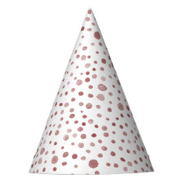 Ruby Confetti Watercolor Dots Party Hat Partyhütchen