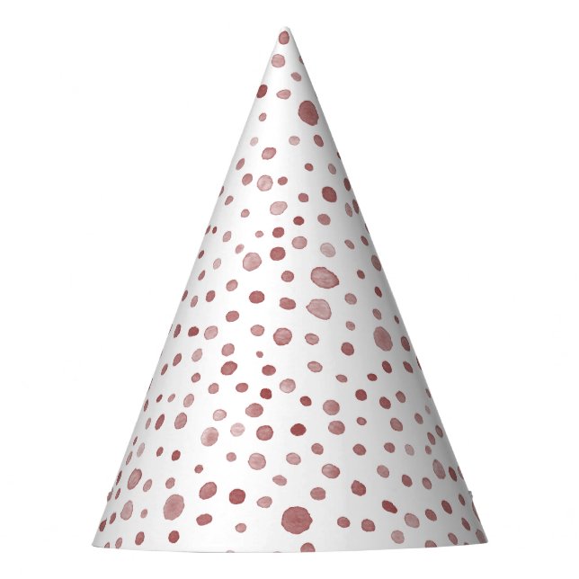 Ruby Confetti Watercolor Dots Party Hat Partyhütchen (Vorderseite)
