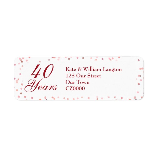 Ruby Confetti zum 40. Hochzeitstag (Vorne)