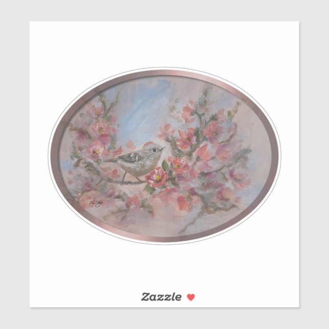 Ruby Crowned Kinglet Aufkleber (Blatt)