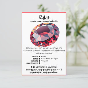 Ruby Crystal Meaning Card Einladung