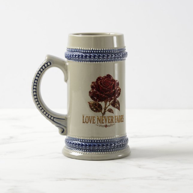 Ruby Crystal Rose – Love Never Fades Bierglas (Links)