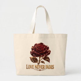 Ruby Crystal Rose – Love Never Fades Jumbo Stoffbeutel