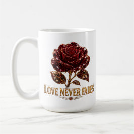 Ruby Crystal Rose – Love Never Fades Kaffeetasse