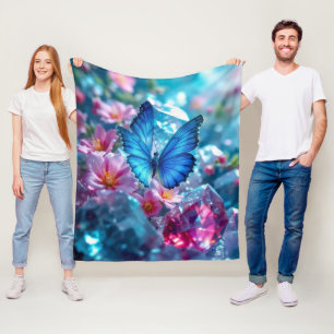 Ruby Crystals Garden Butterfly Fleecedecke