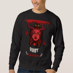 Ruby Current Retro Halloween Blood Demon Designs P Sweatshirt
