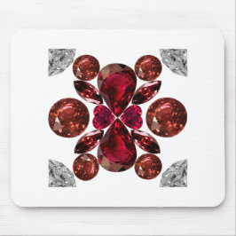 Ruby & Diamond Gemstone Art Red Mousepad