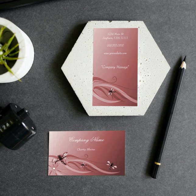 Ruby Dragonflies Business Card Visitenkarte (Ruby Dragonflies Business Card)