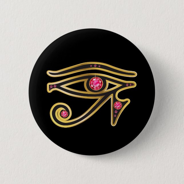Ruby Eye von Ra in Gold Button (Vorderseite)