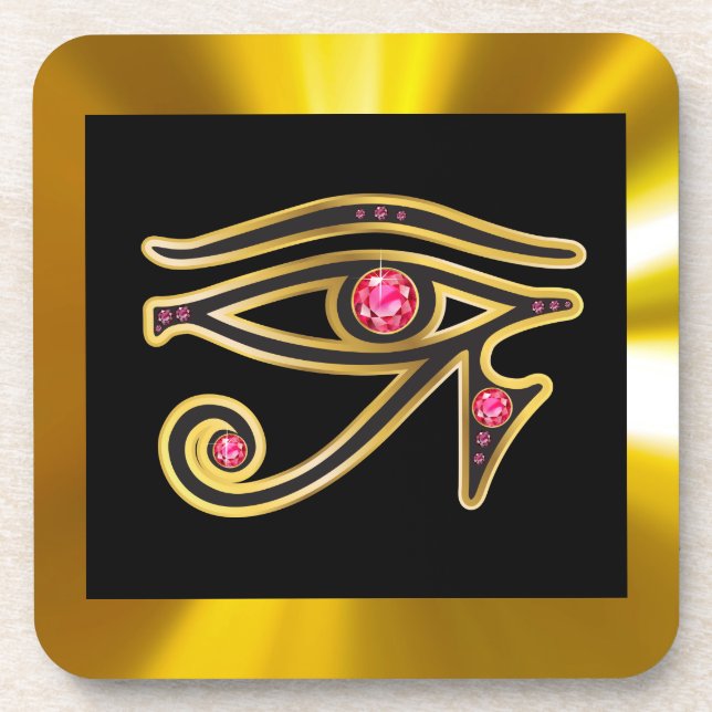 Ruby Eye von Ra in Gold Cork Untersetzer (Vorderseite)