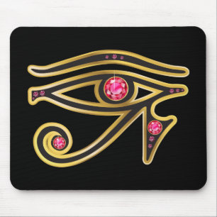 Ruby Eye von Ra in Gold Mousepad