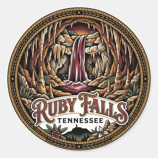 Ruby Falls Tennessee Runder Aufkleber (Vorderseite)