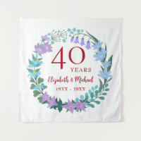 Ruby Floral Bluebell Lilac Wreath zum 40. Jahresta