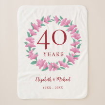 Ruby Floral Pink Blume zum 40. Jubiläum Kranz