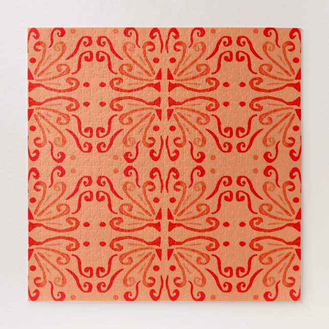 Ruby Floral: Tribal Geometric Pattern. (Vertikal)