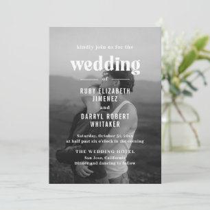 Ruby Foto Moderne Hochzeit Einladung