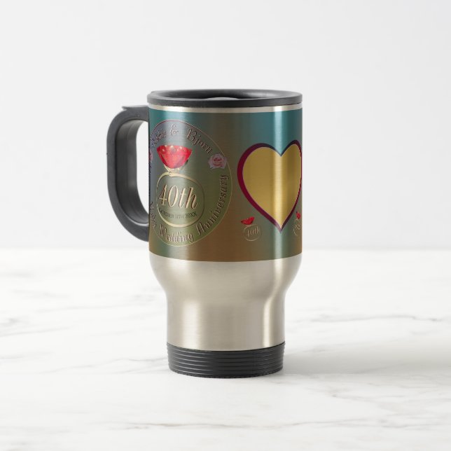 Ruby Foto Tasse zum 40., 15. Hochzeitstag (Vorderseite Links)